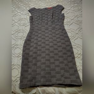 Zac Posen woven plaid look fitted brown dress size 10